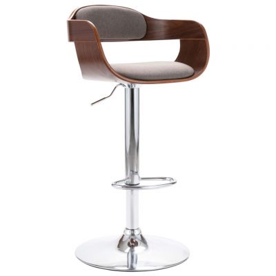 Gossi scaun de bar, placaj si material textil gri taupe