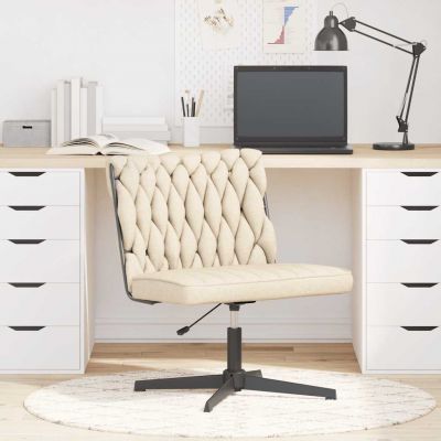 Gossi scaun de birou pivotant, crem, material textil ieftin