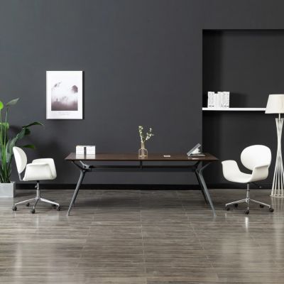 Gossi scaun de bucatarie pivotant, alb, piele ecologica