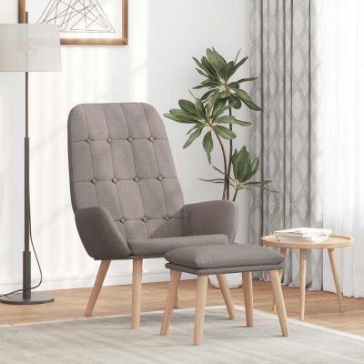 Gossi scaun de relaxare cu taburet, gri taupe, textil