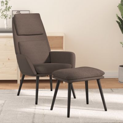 Gossi scaun de relaxare cu taburet, gri taupe, textil