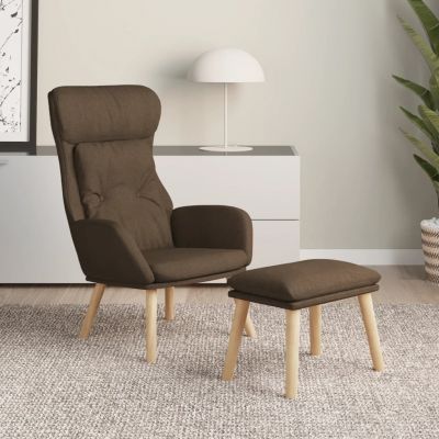 Gossi scaun de relaxare cu taburet, maro, textil
