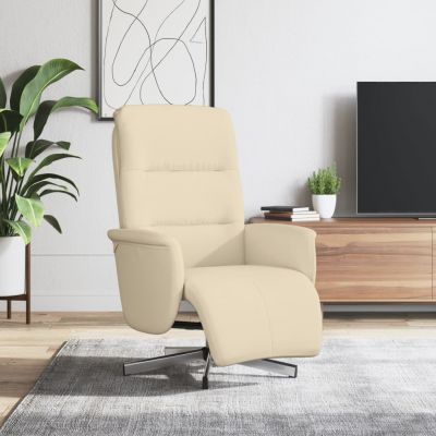Gossi scaun rabatabil cu suport pentru picioare crem material textil
