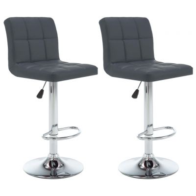 Gossi scaune de bar, 2 buc., gri, piele ecologica