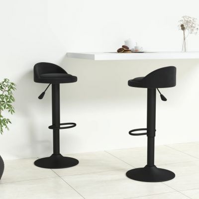 Gossi scaune de bar, 2 buc., negru, catifea