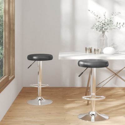 Gossi scaune de bar, 2 buc., negru, piele ecologica