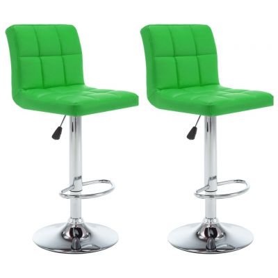 Gossi scaune de bar, 2 buc., verde, piele ecologica