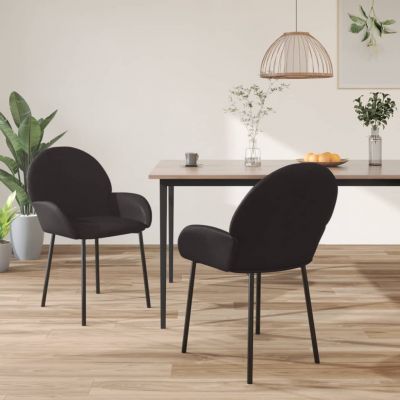 Gossi scaune de bucatarie, 2 buc., negru, piele ecologica