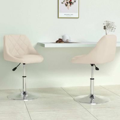 Gossi scaune de bucatarie pivotante, 2 buc., crem, catifea