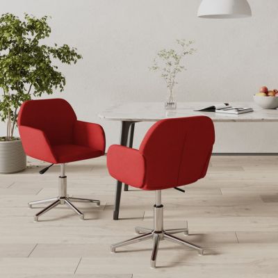 Gossi scaune de bucatarie pivotante, 2 buc., rosu vin, textil