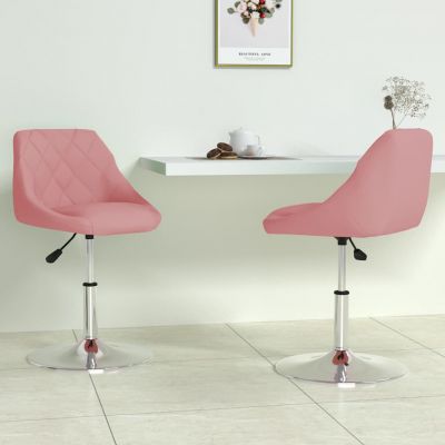 Gossi scaune de bucatarie pivotante, 2 buc., roz, catifea