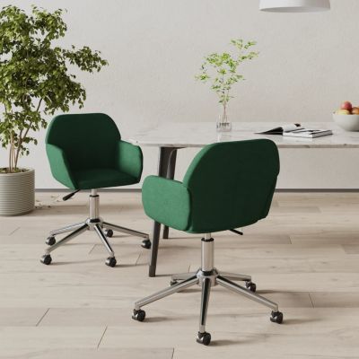 Gossi scaune de bucatarie pivotante, 2 buc., verde inchis, catifea