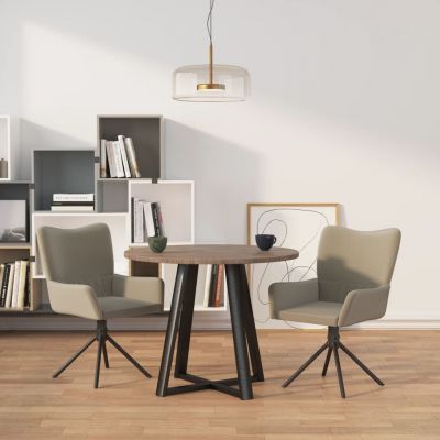 Gossi scaune rotative de bucatarie, 2 buc., gri deschis, catifea