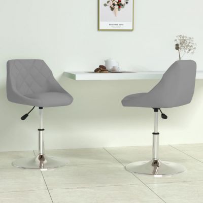 Gossi scaune rotative de bucatarie, 2 buc., gri deschis, catifea