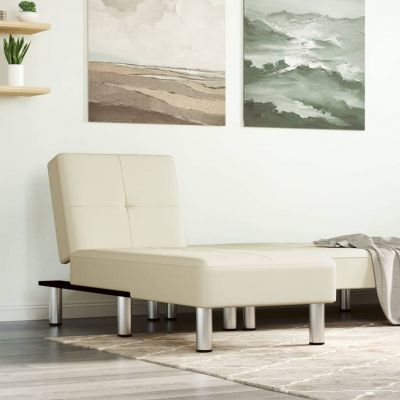 Gossi sezlong, crem, piele ecologica