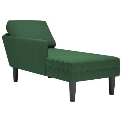 Gossi sezlong cu perna, tesatura verde jungle din velur