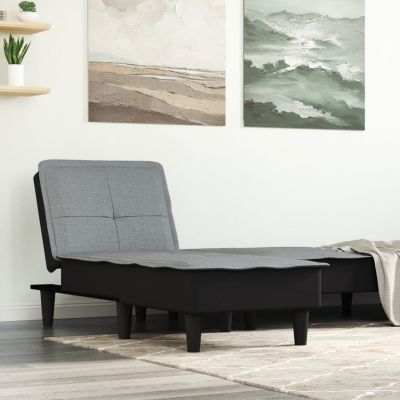 Gossi sezlong, gri deschis, material textil