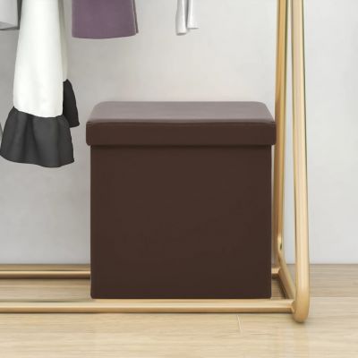 Gossi taburet de depozitare pliabil, maro, pvc