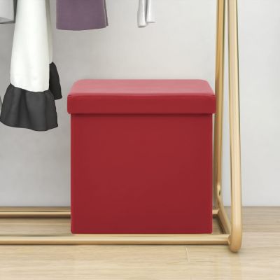 Gossi taburet de depozitare pliabil, rosu vin, pvc