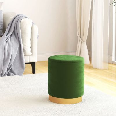Gossi taburet depozitare rotund, verde, catifea