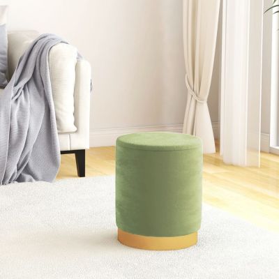 Gossi taburet depozitare rotund, verde muştar, catifea