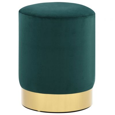 Gossi taburet, verde inchis si auriu, catifea