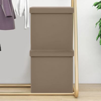 Gossi taburete cu depozitare pliabile, 2 buc., cappuccino, pvc