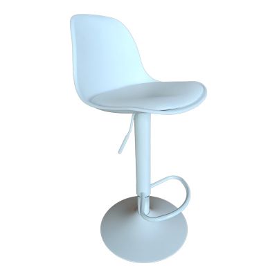 Scaun de bar Louser reglabil pe inaltime negru cu perna - baza, neagra, 44x46x114 cm