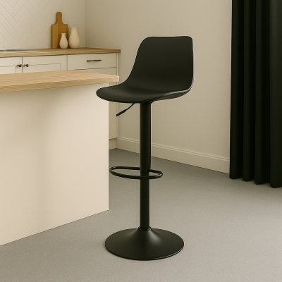 Scaun de bar Walden, PP, negru, 40x43x100 cm