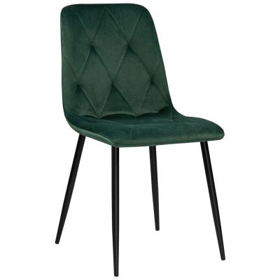 SCAUN in metal, textil verde, negru