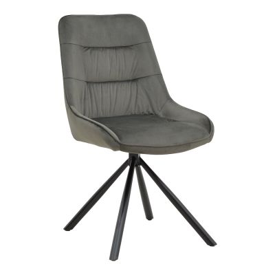 Scaun Wori Gri inchis catifea-metal picior, negru, 48x56x82 cm