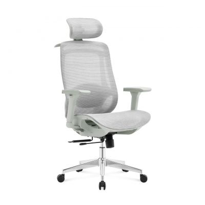 ErgoDynamic Icon-HG -Grey White-, scaun de birou, full mesh, sezut translatie 5 cm