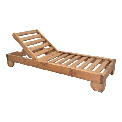 Șezlong din lemn masiv de brad Model Zalka, Nuc, 66x197x28 cm