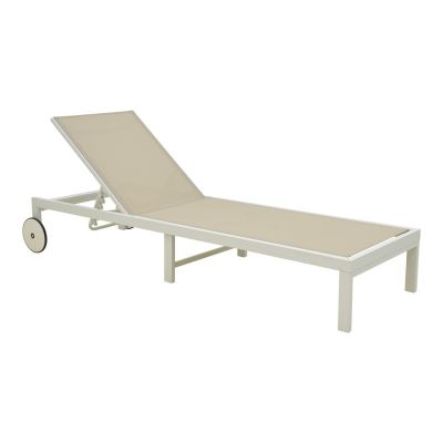 Șezlong Model Mailo, Alb, 71x206x30 cm
