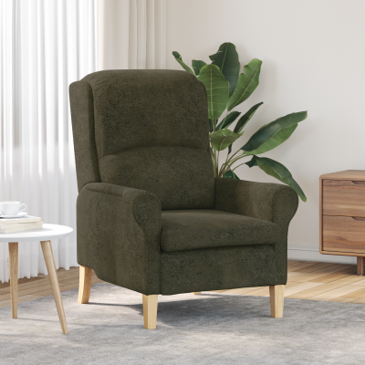 Gossi fotoliu contemporan verde armat tesatura, lemn mediu ergonomic