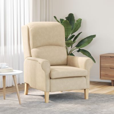 Gossi fotoliu crem crem tesatura si lemn standard ergonomic