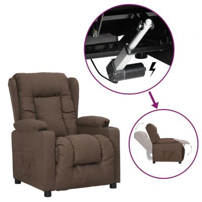 Gossi fotoliu cu ridicare, gri taupe, material textil