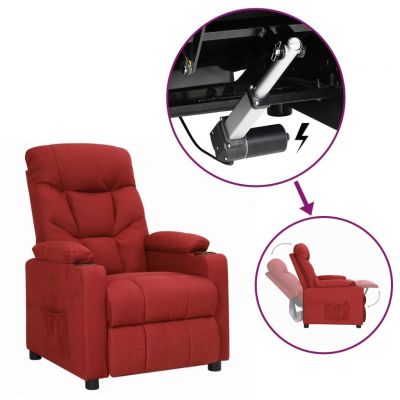 Gossi fotoliu cu ridicare, rosu vin, material textil