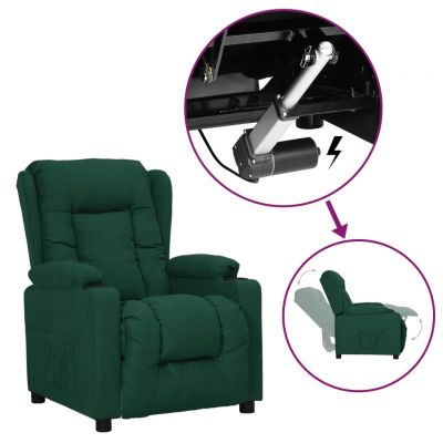 Gossi fotoliu cu ridicare, verde inchis, material textil