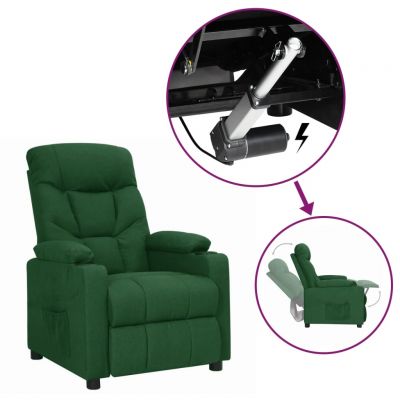 Gossi fotoliu cu ridicare, verde inchis, material textil