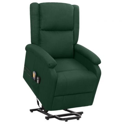 Gossi fotoliu de masaj cu ridicare, verde inchis, material textil