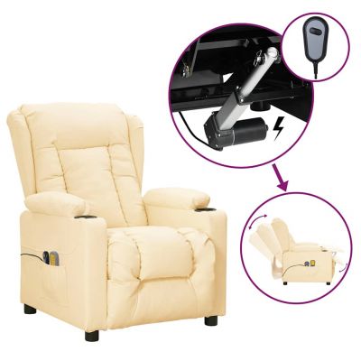 Gossi fotoliu de masaj electric, crem, piele ecologica