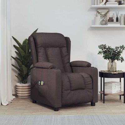 Gossi fotoliu de masaj electric, maro inchis, material textil
