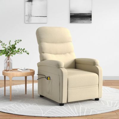 Gossi fotoliu de masaj electric rabatabil, crem, textil