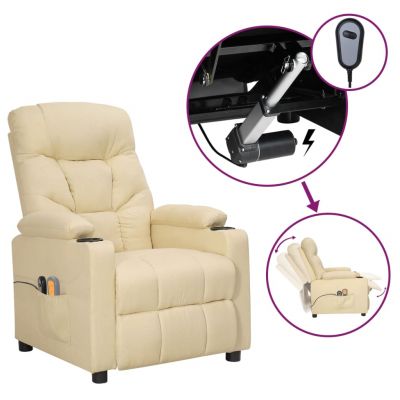 Gossi fotoliu de masaj electric rabatabil, crem, textil