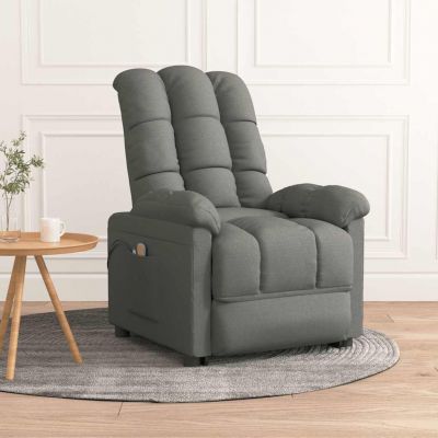 Gossi fotoliu de masaj electric rabatabil, gri inchis, textil
