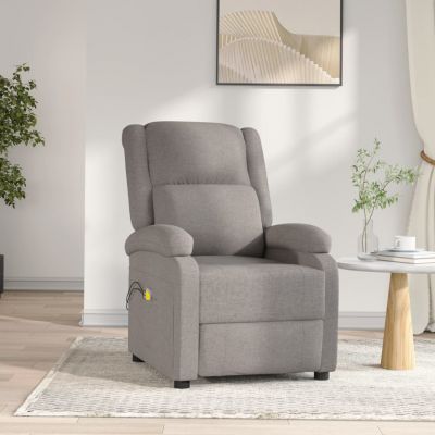 Gossi fotoliu de masaj electric rabatabil, gri taupe, textil