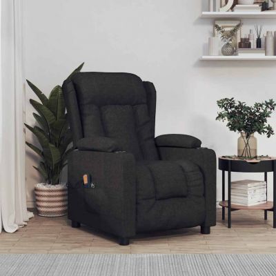 Gossi fotoliu de masaj electric rabatabil, negru, textil