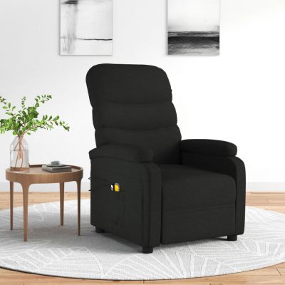 Gossi fotoliu de masaj electric rabatabil, negru, textil