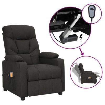 Gossi fotoliu de masaj electric rabatabil, negru, textil